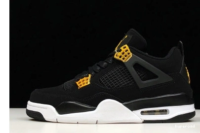 Hyperoad AIR METALLIC JORDAN BLACK “ROYALTY” 4 MENS GOLD-WHITE 1203